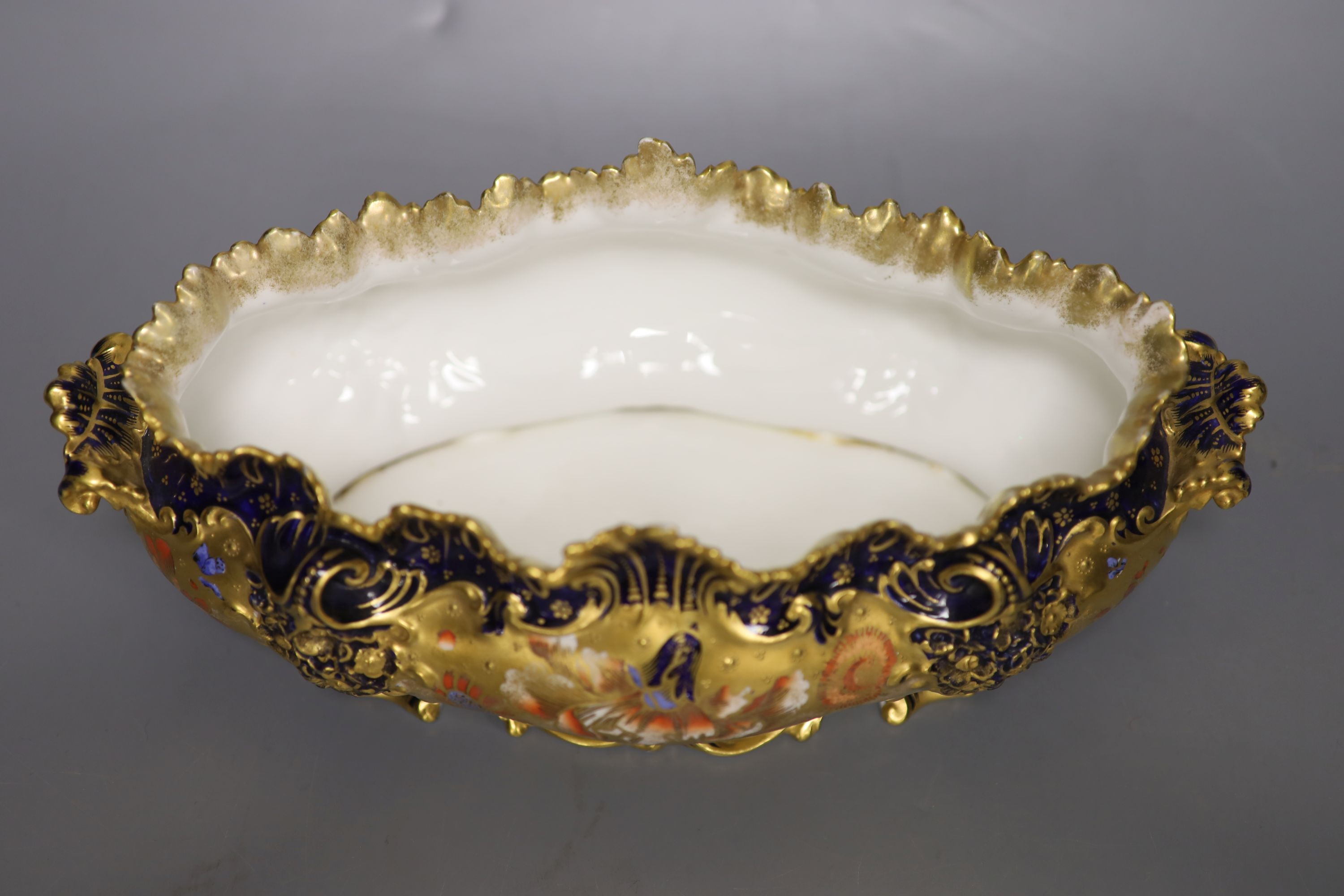 A Royal Crown Derby Imari pattern jardiniere, W 30cm
